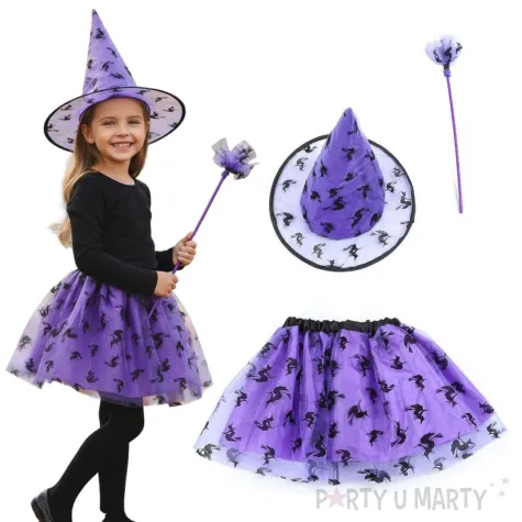 stroj dla dzieci czarownica z rozdzka fioletowy rozm uniw