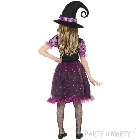 stroj dla dzieci czarownica zakrecony kapelusz guirca 98 104 cm