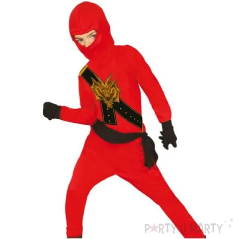stroj dla dzieci czerwony ninja guirca rozm 128 134 cm