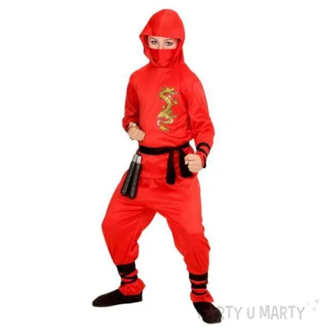 stroj dla dzieci czerwony ninja widmann rozm 13 14 lat