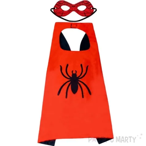 stroj dla dzieci czlowiek pajak peleryna czerwony kraszek