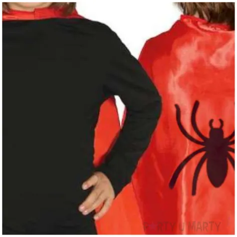 stroj dla dzieci czlowiek pajak peleryna czerwony kraszek