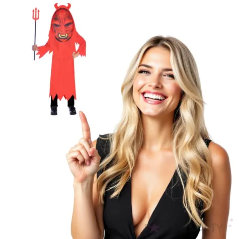 stroj dla dzieci diabel z wielka glowa amscan rozm 134 146 cm