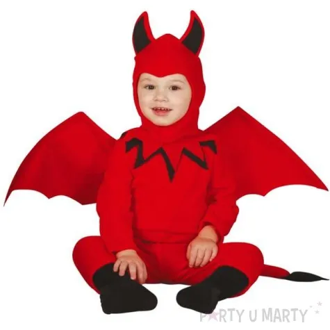 stroj dla dzieci diabelek z ogonkiem czerwony guirca rozm 68 80 cm