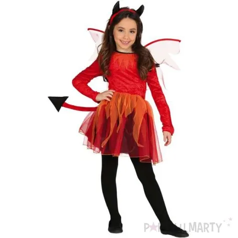 stroj dla dzieci diabelkowa diablica czerwony guirca rozm 122 134 cm