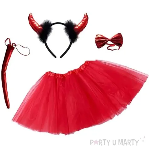 stroj dla dzieci diablica w spodniczce czerwony partytino rozm uniwersalny
