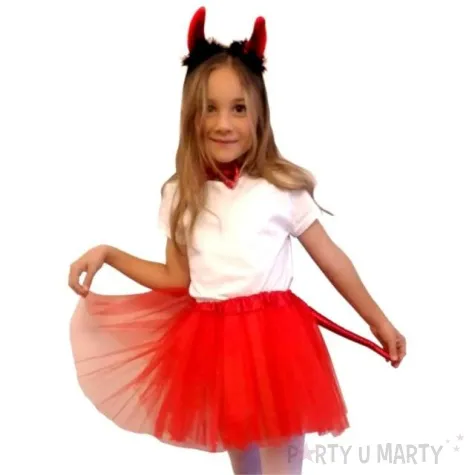 stroj dla dzieci diablica w spodniczce czerwony partytino rozm uniwersalny