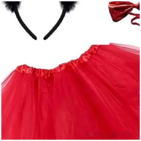 stroj dla dzieci diablica w spodniczce czerwony partytino rozm uniwersalny