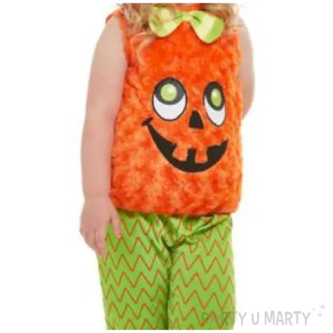 stroj dla dzieci dyniowa dziewczynka pomaranczowo zielony smiffys 3 4 lata