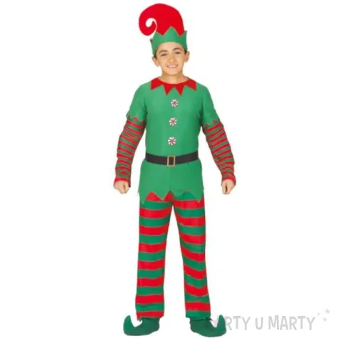 stroj dla dzieci elf w paski guirca 110 116 cm