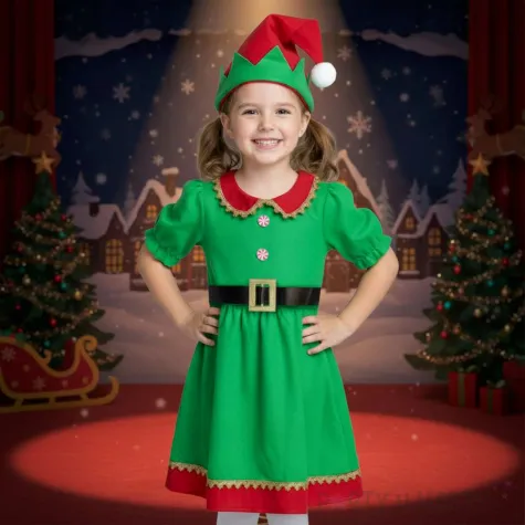 stroj dla dzieci elfka pomocniczka mikolaja partytino 3 4 lat 98 104 cm