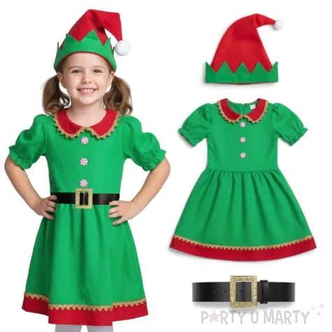 stroj dla dzieci elfka pomocniczka mikolaja partytino 7 8 lat 122 128 cm