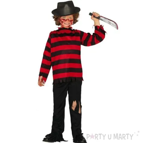 stroj dla dzieci freddy krueger czarno czerwony guirca 7 9 lat