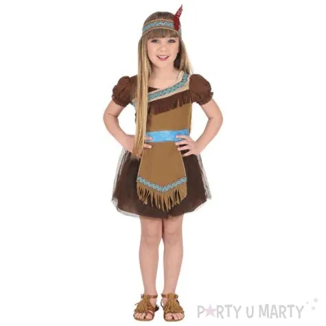 stroj dla dzieci indianka w opasce z piorkiem widmann 110 122 cm