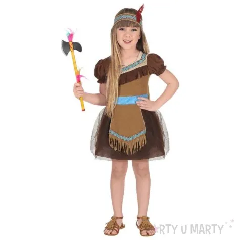 stroj dla dzieci indianka w opasce z piorkiem widmann 110 122 cm