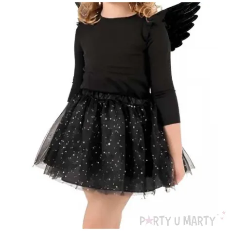 stroj dla dzieci jednorozec ze skrzydlami czarny partydeco rozm 116 128 cm