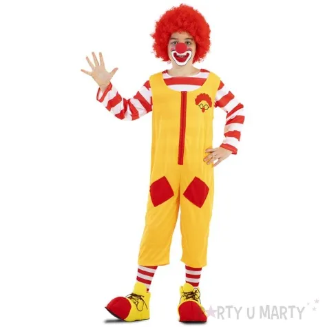 stroj dla dzieci klaun kombinezon zolto czerwony fyasa rozm 110 120 cm