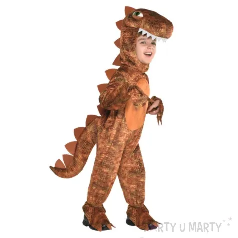 stroj dla dzieci kombinezon dinozaur t rex brazowy amscan rozm 116 128 cm