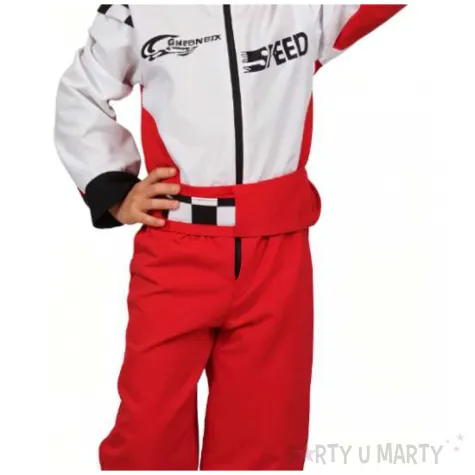 stroj dla dzieci kombinezon kierowcy wyscigowego z czapka i paskiem godan rozm 92 104