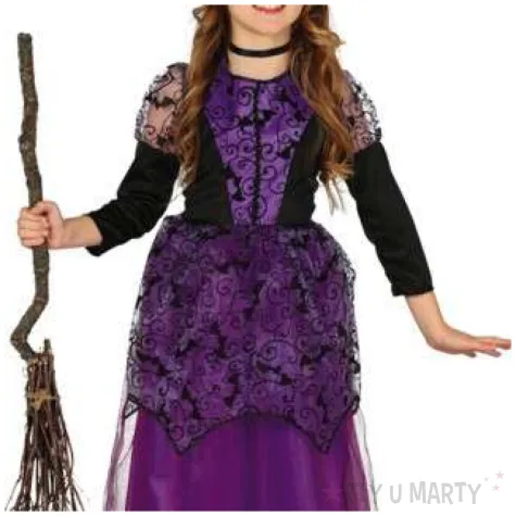 stroj dla dzieci koronkowa czarownica fioletowa guirca 3 4 lata