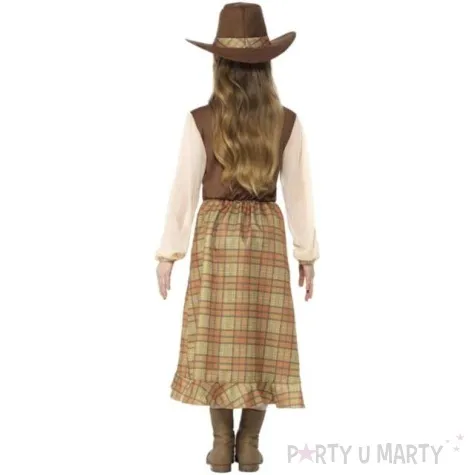 stroj dla dzieci kowbojka sukienka w krate smiffys 130 140 cm