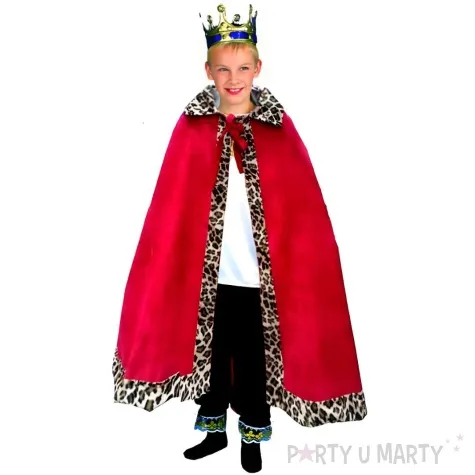 stroj dla dzieci krol kacper peleryna czerwony partytino rozm 134 140 cm