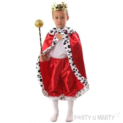 stroj dla dzieci krol kraszek czerwony rozm 122 128 cm