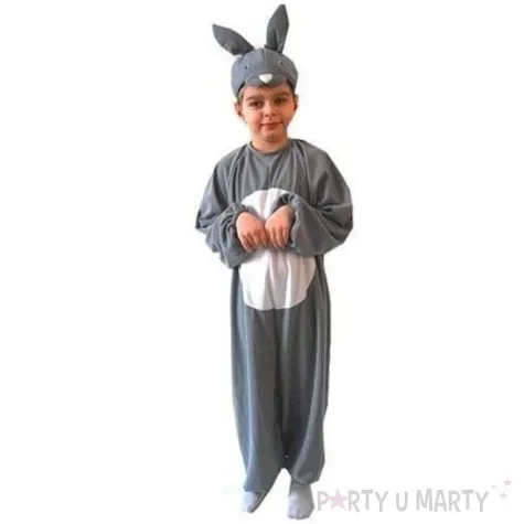 stroj dla dzieci kroliczek szary kraszek rozm 98 104 cm