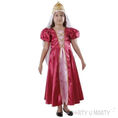 stroj dla dzieci krolowa jadwiga rozowy kraszek 134 140 cm