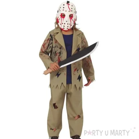 stroj dla dzieci krwawy jason w masce khaki guirca 5 6 lat