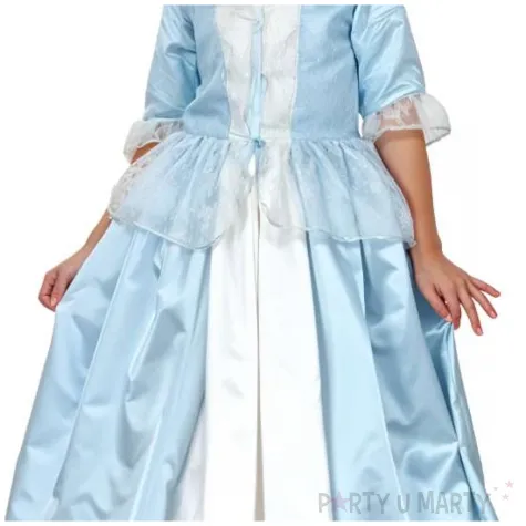 stroj dla dzieci ksiezniczka sukienka i halka blekitny godan rozm 130 140