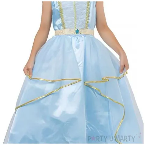 stroj dla dzieci ksiezniczka sukienka i pasek niebieski godan rozm 120 130