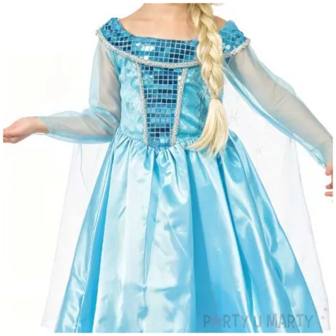 stroj dla dzieci ksiezniczka sukienka z cekinami i tiara niebieski godan rozm 92 104