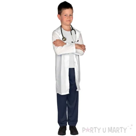 stroj dla dzieci lekarz bialy arpex 130 140 cm