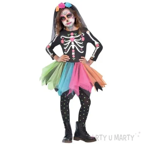 stroj dla dzieci meksykanska szkieletorka kolor amscan 6 8 lat