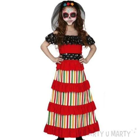 stroj dla dzieci meksykanska szkieletorka wielokolorowa guirca 7 9 lat