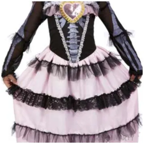 stroj dla dzieci meksykanski kosciotrup czarno rozowy smiffys rozm 116 128 cm