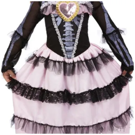 stroj dla dzieci meksykanski kosciotrup czarno rozowy smiffys rozm 146 158 cm