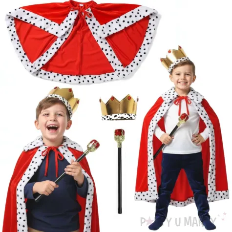 stroj dla dzieci na jaselka karnawal krolewski zestaw kacper korona peleryna berlo