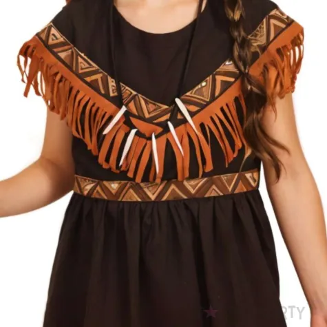 stroj dla dzieci na karnawal indianka dziki zachod zestaw sukienka i opaska rozm 122 134
