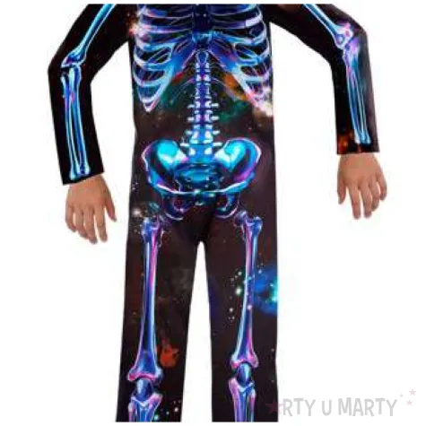 stroj dla dzieci neonowy kosciotrup czarno niebieski amscan 128 140 cm