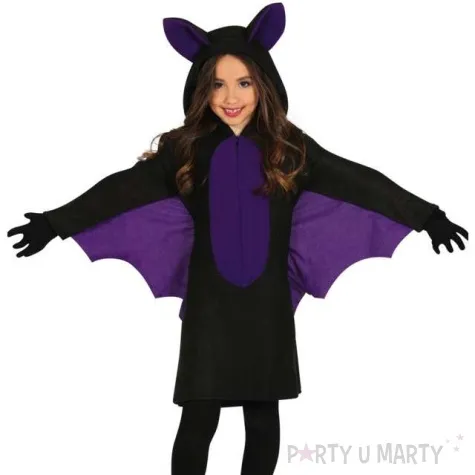 stroj dla dzieci nietoperz dziewczyna batman czarno fioletowy guirca 7 9 lat