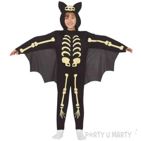 stroj dla dzieci nietoperz szkielet czarny guirca rozm 10 12 lat