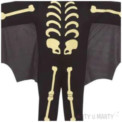 stroj dla dzieci nietoperz szkielet czarny guirca rozm 146 152 cm