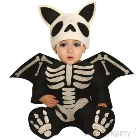 stroj dla dzieci nietoperz szkielet z uszami czarny guirca 18 24 miesiace