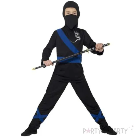 stroj dla dzieci ninja niebieski pas smiffys rozm 130 140 cm