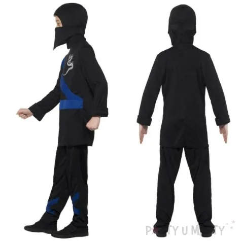 stroj dla dzieci ninja niebieski pas smiffys rozm 130 140 cm