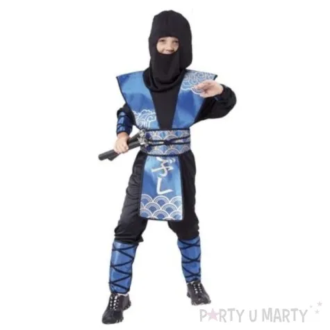 stroj dla dzieci ninja niebieski wojownik partytino 110 116 cm