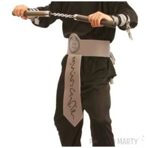 stroj dla dzieci ninja szary pas czarny arpex rozm 120 130 cm