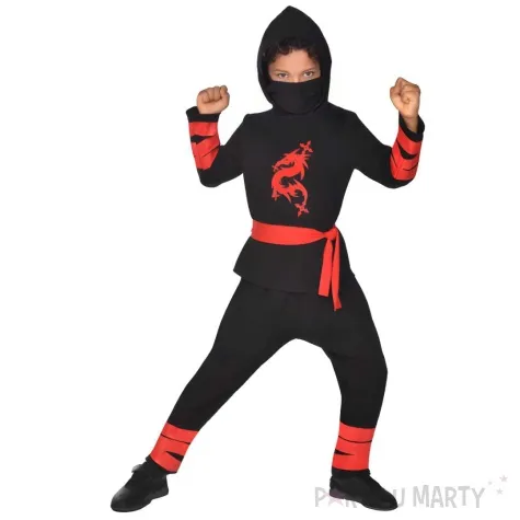 stroj dla dzieci ninja wojownik czarny amscan 128 140 cm